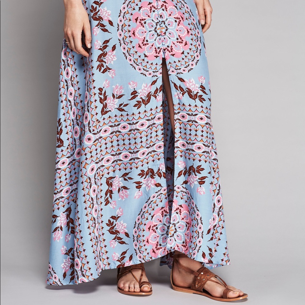 Pandora Maxi SKIRT Long Blue Pink - Picture 3 of 4